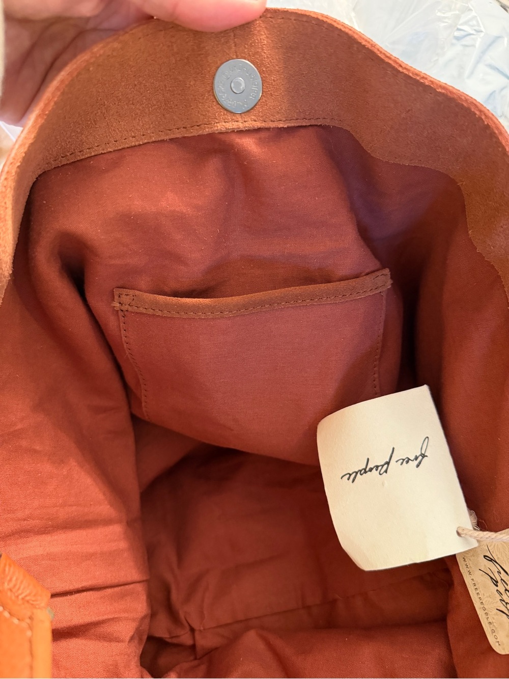 Free People Suzie Suede Slouchy Tote Bag Brown Leather NWT - Picture 13 of 13